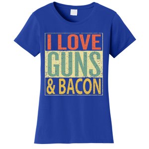 I Love Guns And Bacon Funny Gun Lover Gift Women's T-Shirt