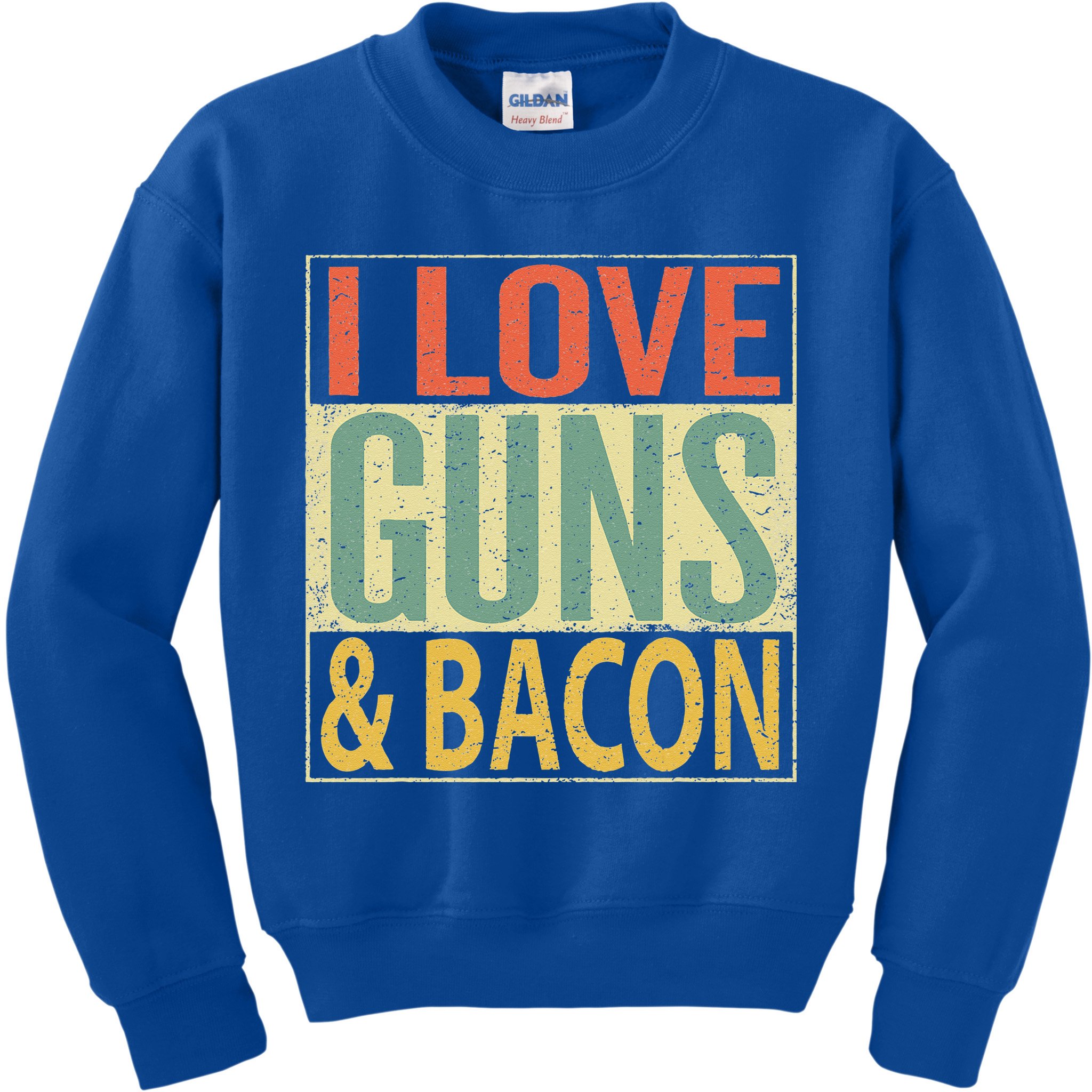 I Love Guns And Bacon Funny Gun Lover Gift Kids Sweatshirt