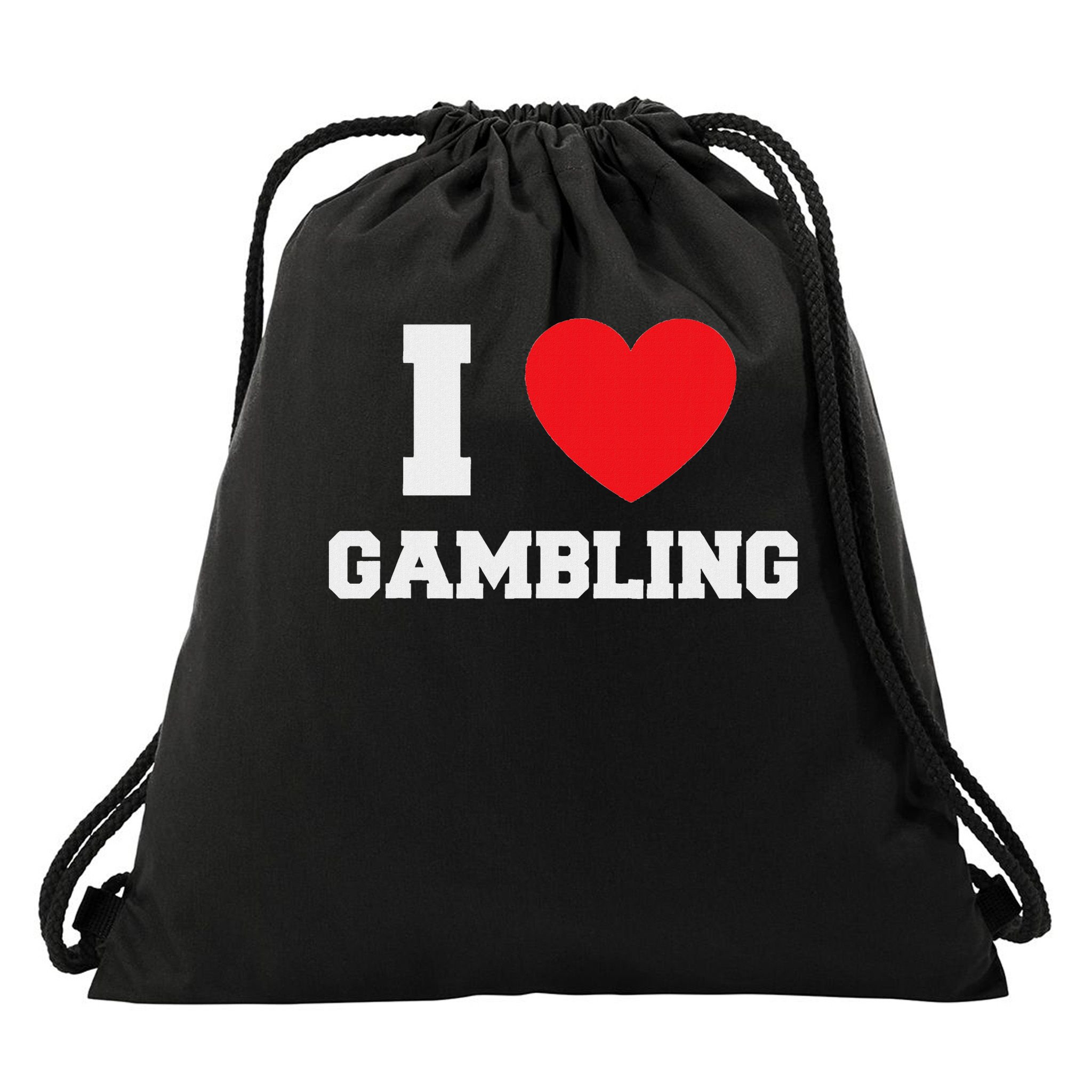 I Love Gambling Drawstring Bag