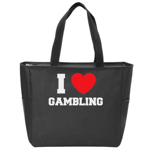I Love Gambling Zip Tote Bag