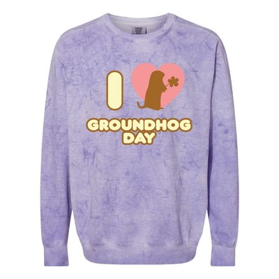 I Love Groundhog Day February 2 Groundhog Day February Gift Colorblast Crewneck Sweatshirt