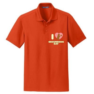 I Love Groundhog Day February 2 Groundhog Day February Gift Dry Zone Grid Polo