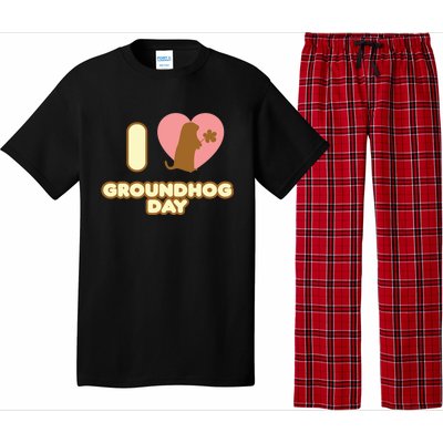 I Love Groundhog Day February 2 Groundhog Day February Gift Pajama Set