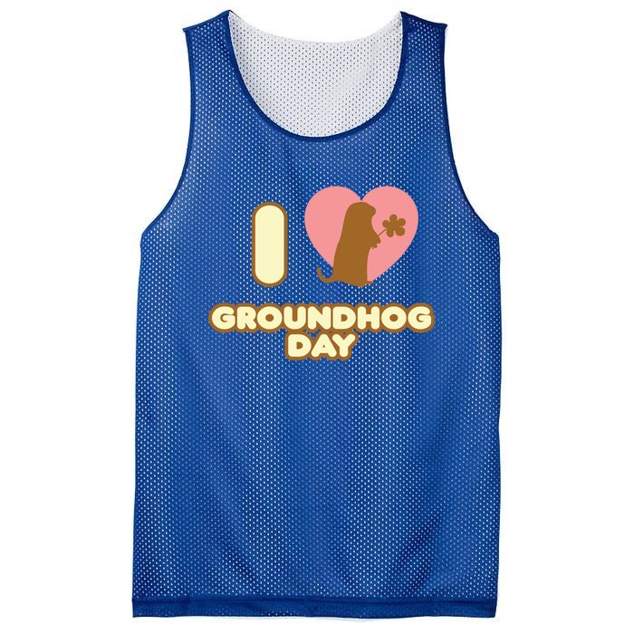 I Love Groundhog Day February 2 Groundhog Day February Gift Mesh Reversible Basketball Jersey Tank