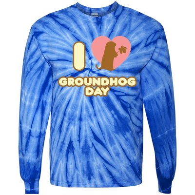 I Love Groundhog Day February 2 Groundhog Day February Gift Tie-Dye Long Sleeve Shirt