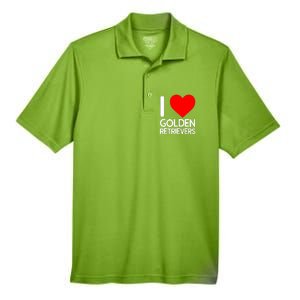 I Love Golden Retrievers Men's Origin Performance Pique Polo