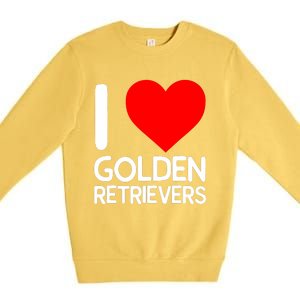 I Love Golden Retrievers Premium Crewneck Sweatshirt