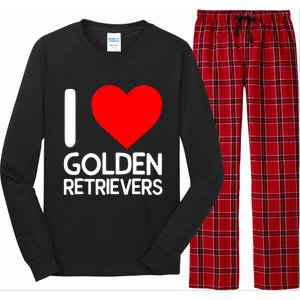 I Love Golden Retrievers Long Sleeve Pajama Set