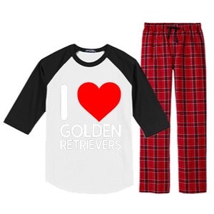 I Love Golden Retrievers Raglan Sleeve Pajama Set