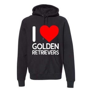 I Love Golden Retrievers Premium Hoodie