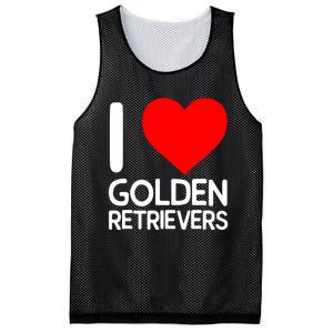 I Love Golden Retrievers Mesh Reversible Basketball Jersey Tank