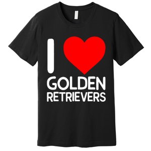 I Love Golden Retrievers Premium T-Shirt