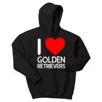 I Love Golden Retrievers Kids Hoodie