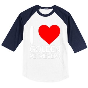 I Love Golden Retrievers Baseball Sleeve Shirt