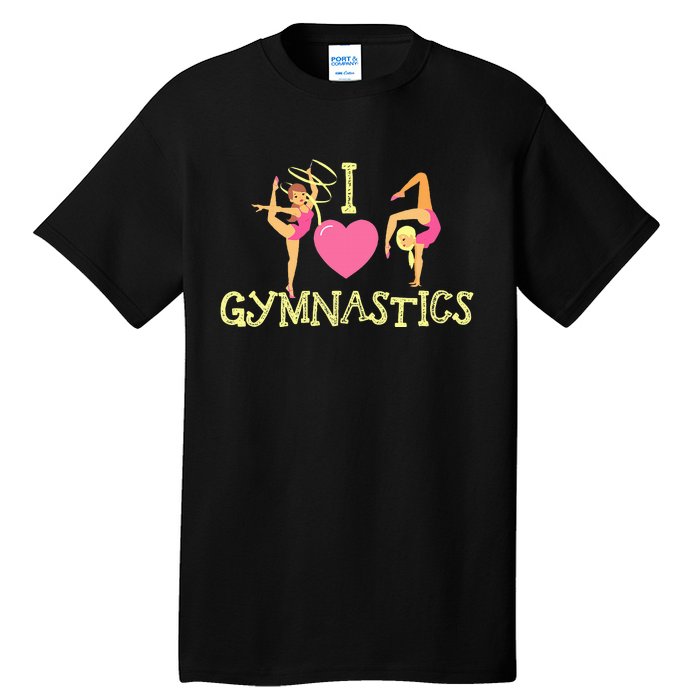 I Love Gymnastics Children Gymnast Lover Cheerleader Tall T-Shirt