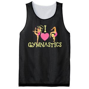 I Love Gymnastics Children Gymnast Lover Cheerleader Mesh Reversible Basketball Jersey Tank