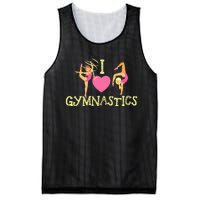 I Love Gymnastics Children Gymnast Lover Cheerleader Mesh Reversible Basketball Jersey Tank