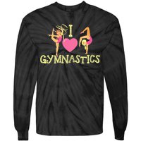 I Love Gymnastics Children Gymnast Lover Cheerleader Tie-Dye Long Sleeve Shirt