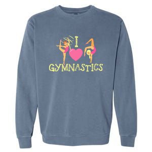 I Love Gymnastics Children Gymnast Lover Cheerleader Garment-Dyed Sweatshirt