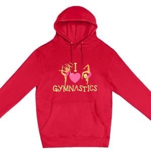 I Love Gymnastics Children Gymnast Lover Cheerleader Premium Pullover Hoodie