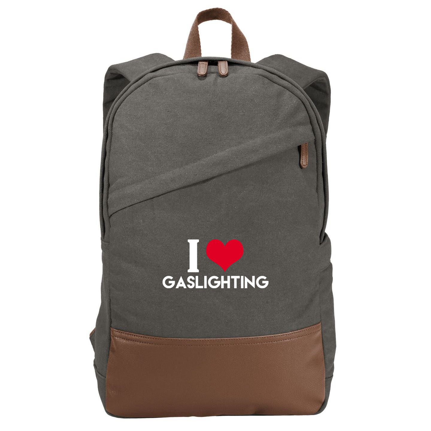I Love Gaslighting Cotton Canvas Backpack