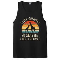 I Like Giraffes And Maybe 3 People Funny Giraffe Lover Retro PosiCharge Competitor Tank