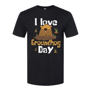 I Love Groundhog Day Funny Woodchuck Groundhog Day Softstyle CVC T-Shirt