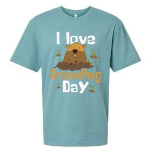 I Love Groundhog Day Funny Woodchuck Groundhog Day Sueded Cloud Jersey T-Shirt