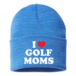 I Love Golf Moms Funny Design Gift Sustainable Knit Beanie