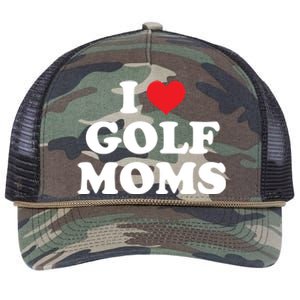 I Love Golf Moms Funny Design Gift Retro Rope Trucker Hat Cap