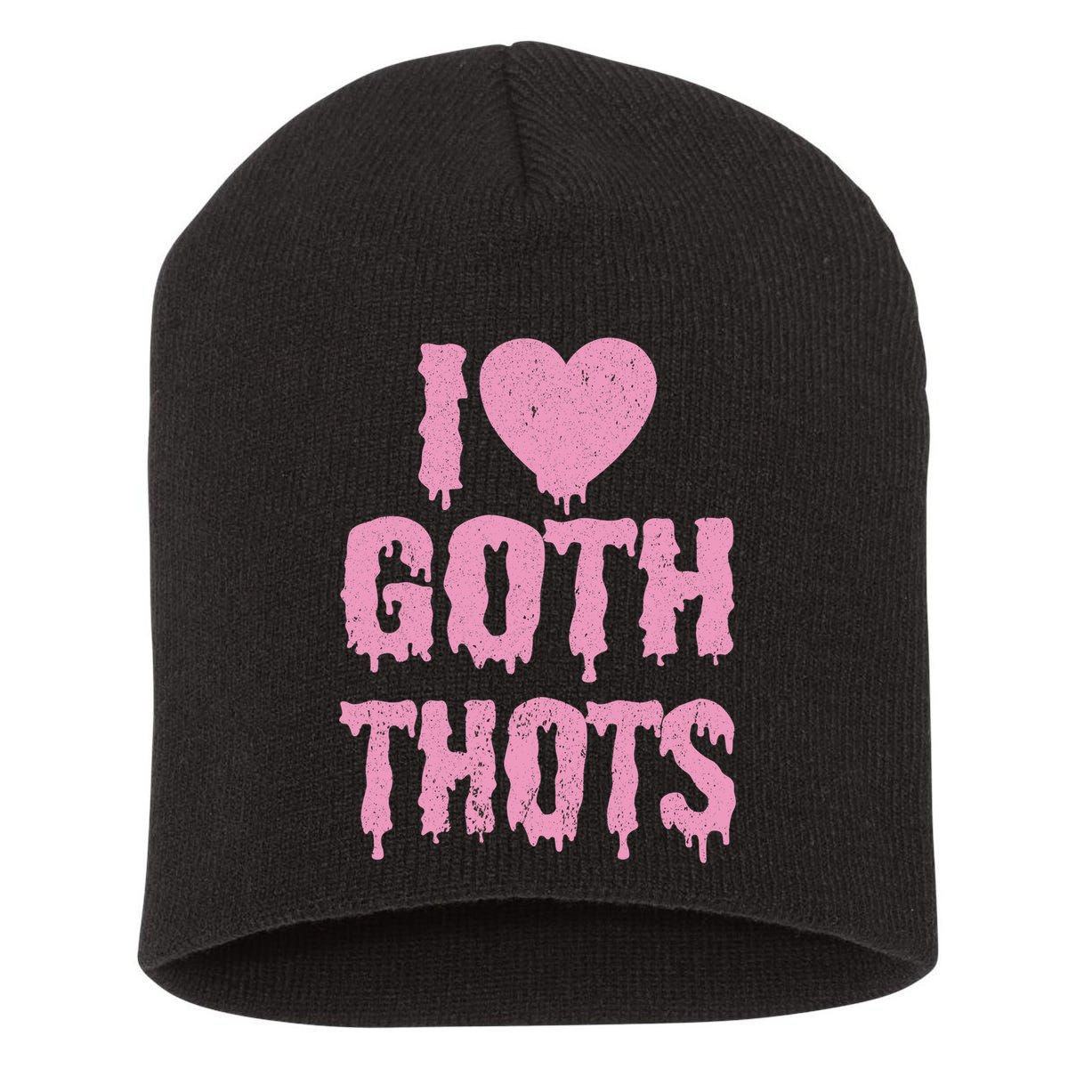 I Love Goth Thots Short Acrylic Beanie