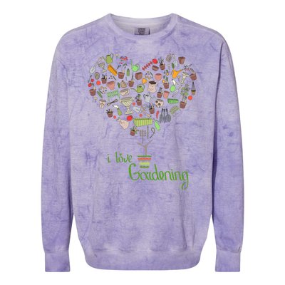 I Love Gardening Potted Bush Of Gardening Colorblast Crewneck Sweatshirt