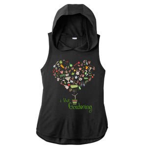 I Love Gardening Potted Bush Of Gardening Ladies PosiCharge Tri-Blend Wicking Draft Hoodie Tank