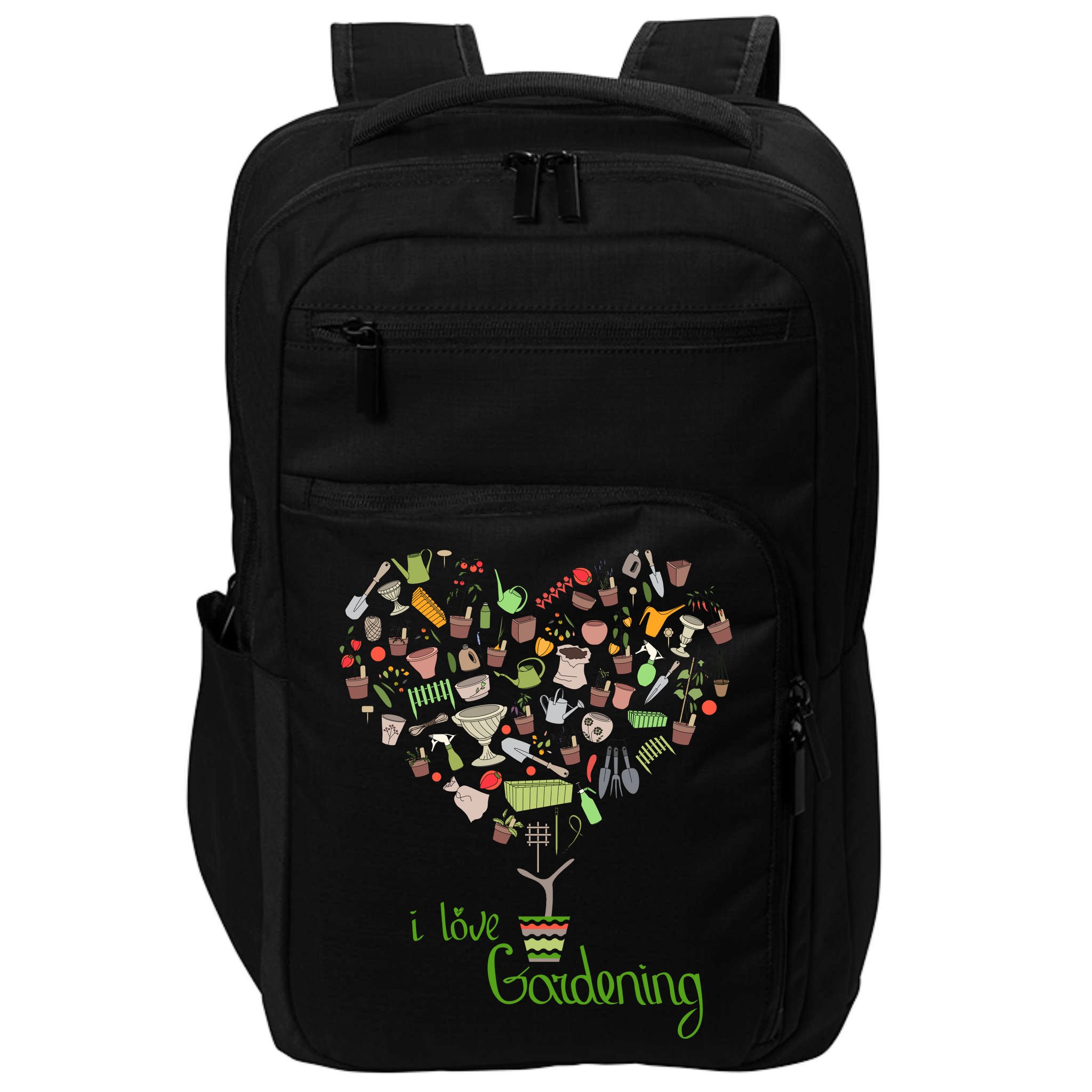 I Love Gardening Potted Bush Of Gardening Impact Tech Backpack