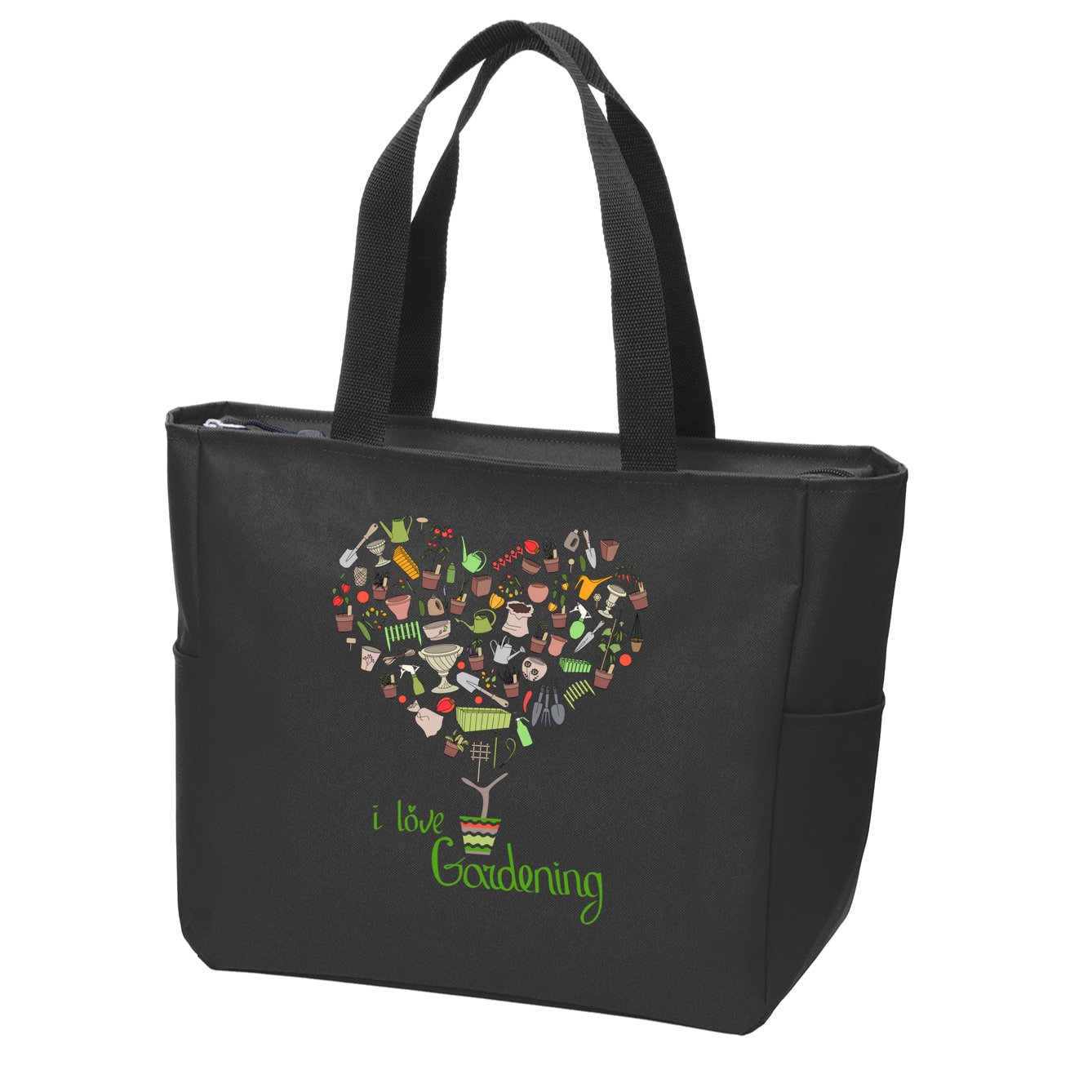 I Love Gardening Potted Bush Of Gardening Zip Tote Bag