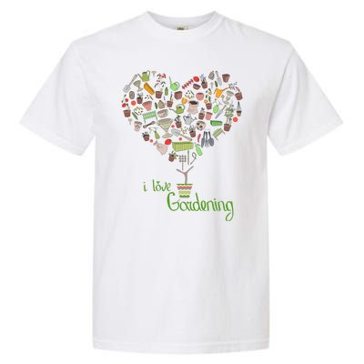 I Love Gardening Potted Bush Of Gardening Garment-Dyed Heavyweight T-Shirt