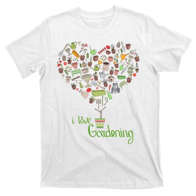 I Love Gardening Potted Bush Of Gardening T-Shirt