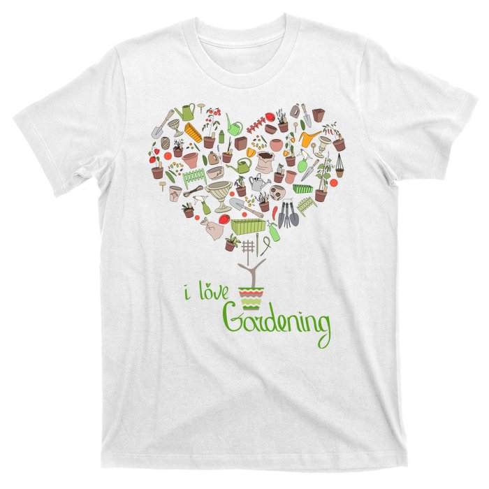 I Love Gardening Potted Bush Of Gardening T-Shirt