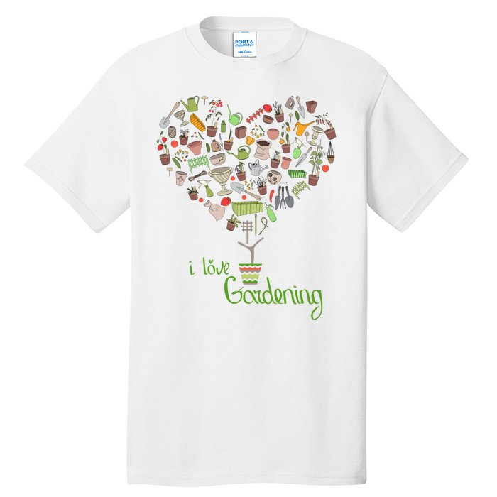 I Love Gardening Potted Bush Of Gardening Tall T-Shirt