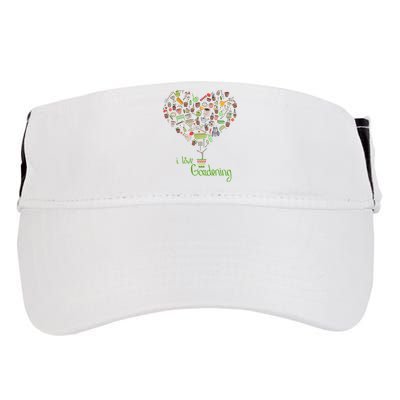 I Love Gardening Potted Bush Of Gardening Adult Drive Performance Visor