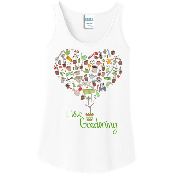 I Love Gardening Potted Bush Of Gardening Ladies Essential Tank