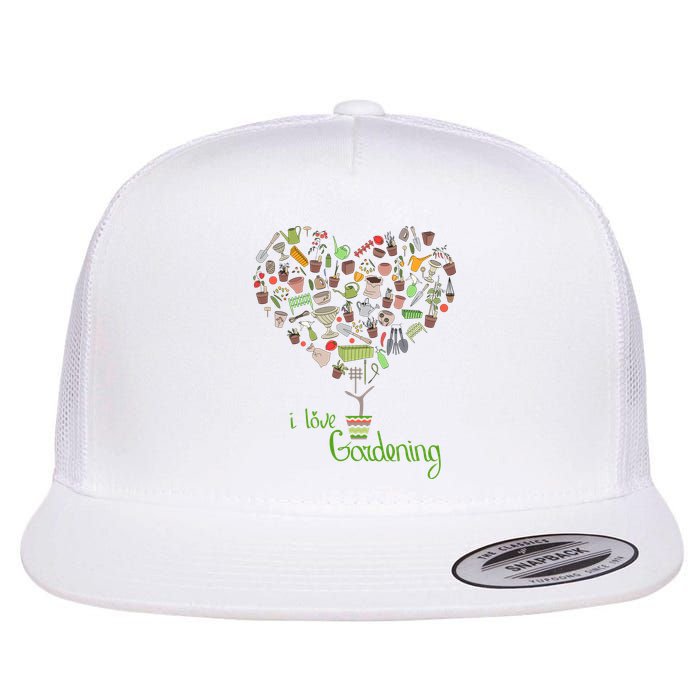 I Love Gardening Potted Bush Of Gardening Flatbill Hat