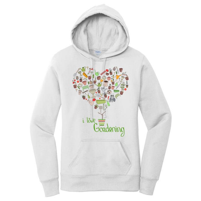 I Love Gardening Potted Bush Of Gardening Women's Pullover Hoodie