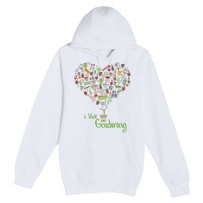 I Love Gardening Potted Bush Of Gardening Premium Pullover Hoodie