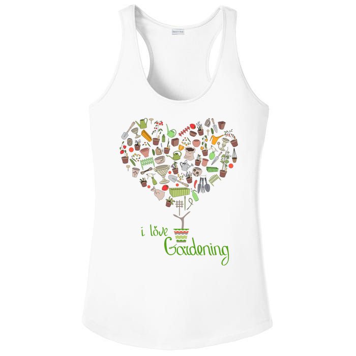 I Love Gardening Potted Bush Of Gardening Ladies PosiCharge Competitor Racerback Tank