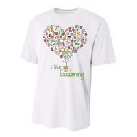 I Love Gardening Potted Bush Of Gardening Performance Sprint T-Shirt