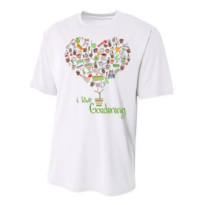 I Love Gardening Potted Bush Of Gardening Performance Sprint T-Shirt