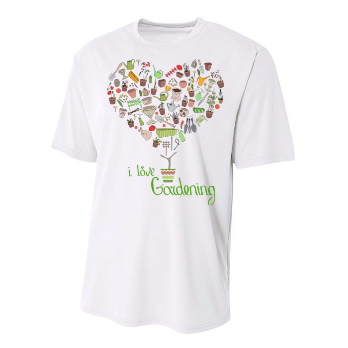 I Love Gardening Potted Bush Of Gardening Performance Sprint T-Shirt