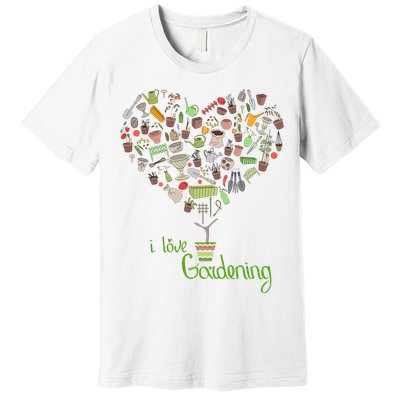 I Love Gardening Potted Bush Of Gardening Premium T-Shirt