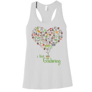 I Love Gardening Potted Bush Of Gardening Women's Racerback Tank